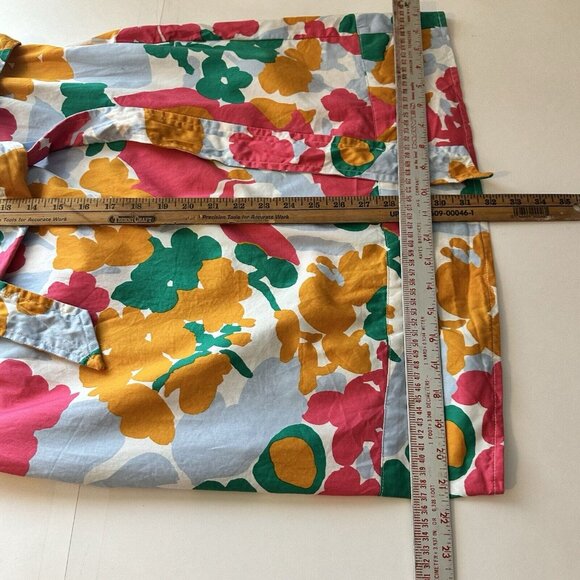 Free Assembly Womens Mini Knee Length Dress Floral Multicolor Cotton Small Belt - Picture 12 of 12